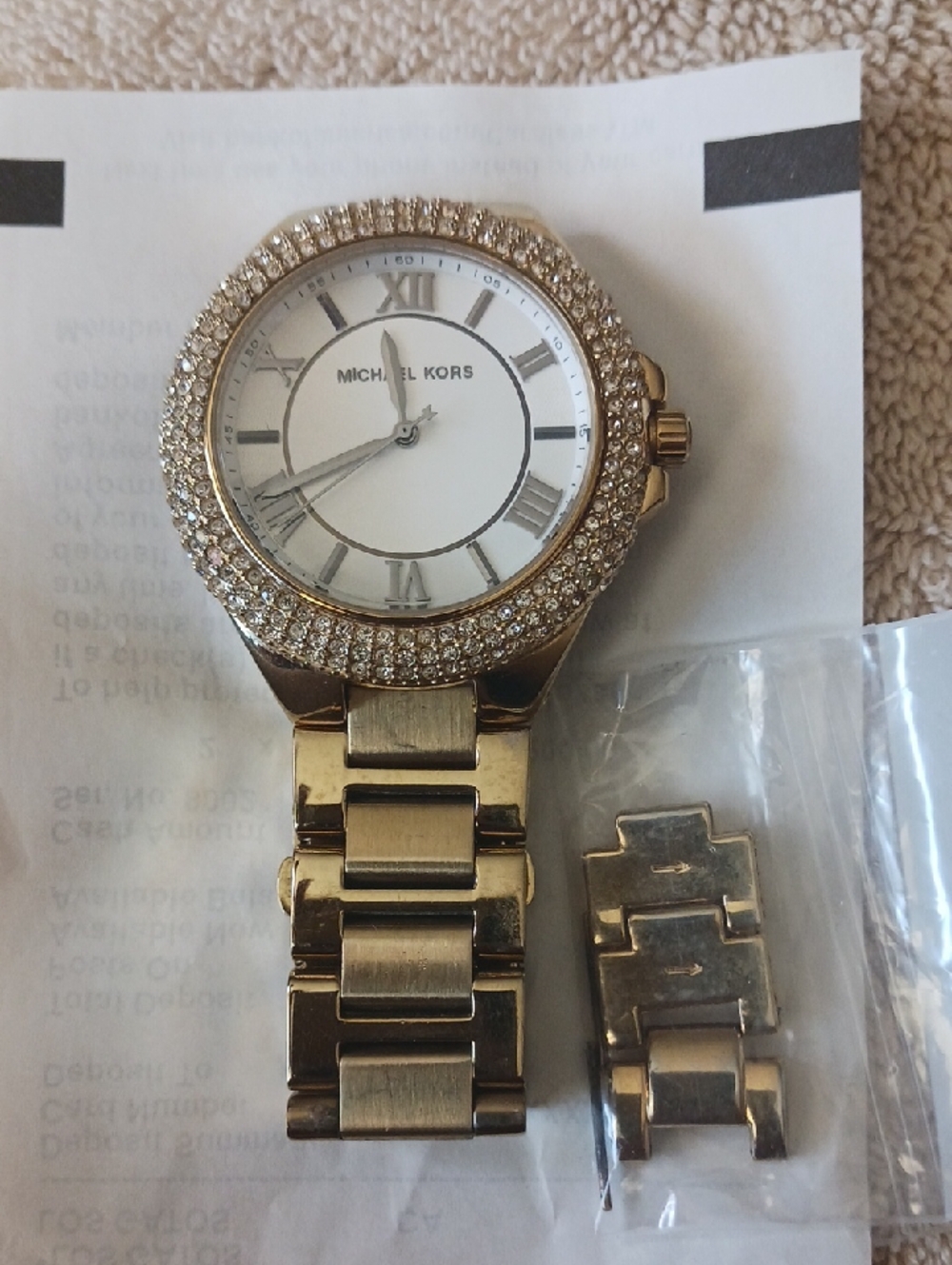 Michael Kors Gold Crystal-Accented Bracelet Watch